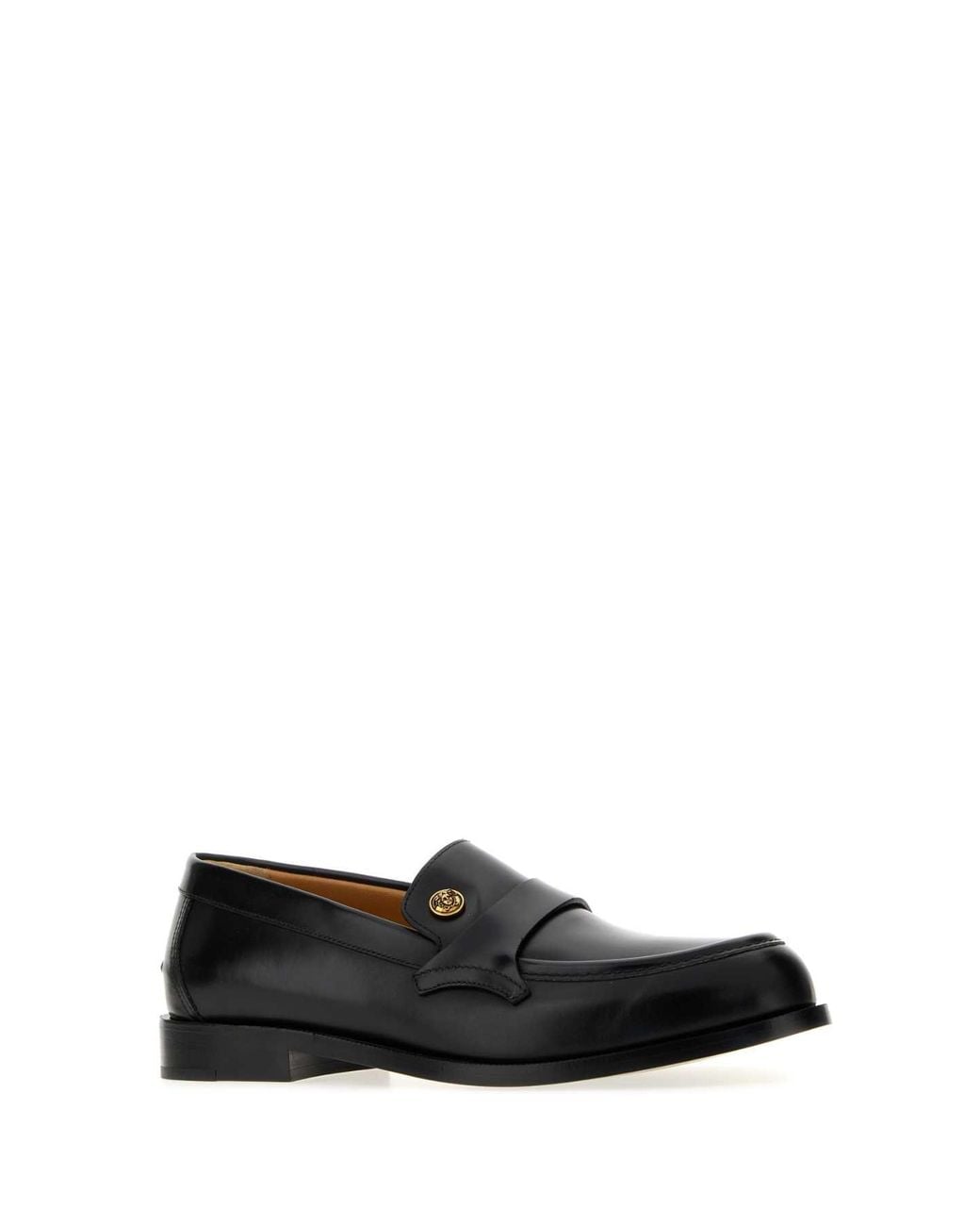 Versace Black Leather Loafers