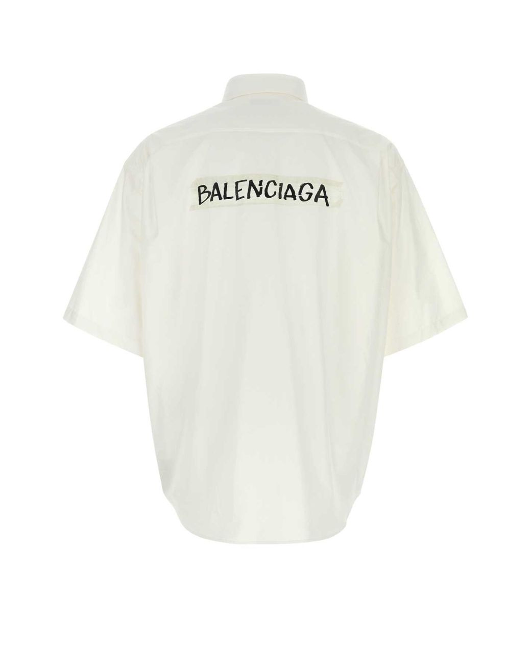 Balenciaga White Poplin Oversize Shirt for men