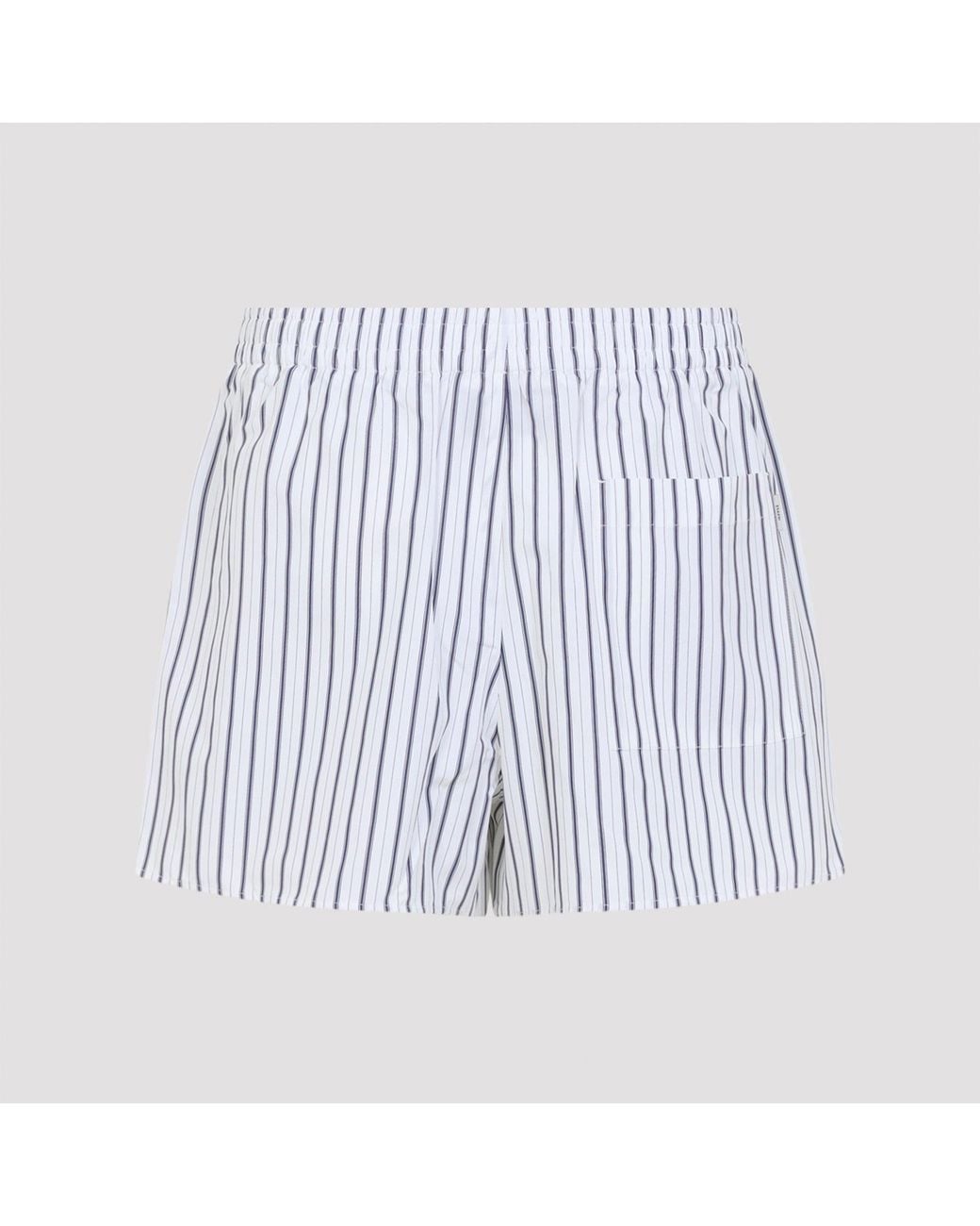 AMI Blue Elasticated Cotton Shorts for men