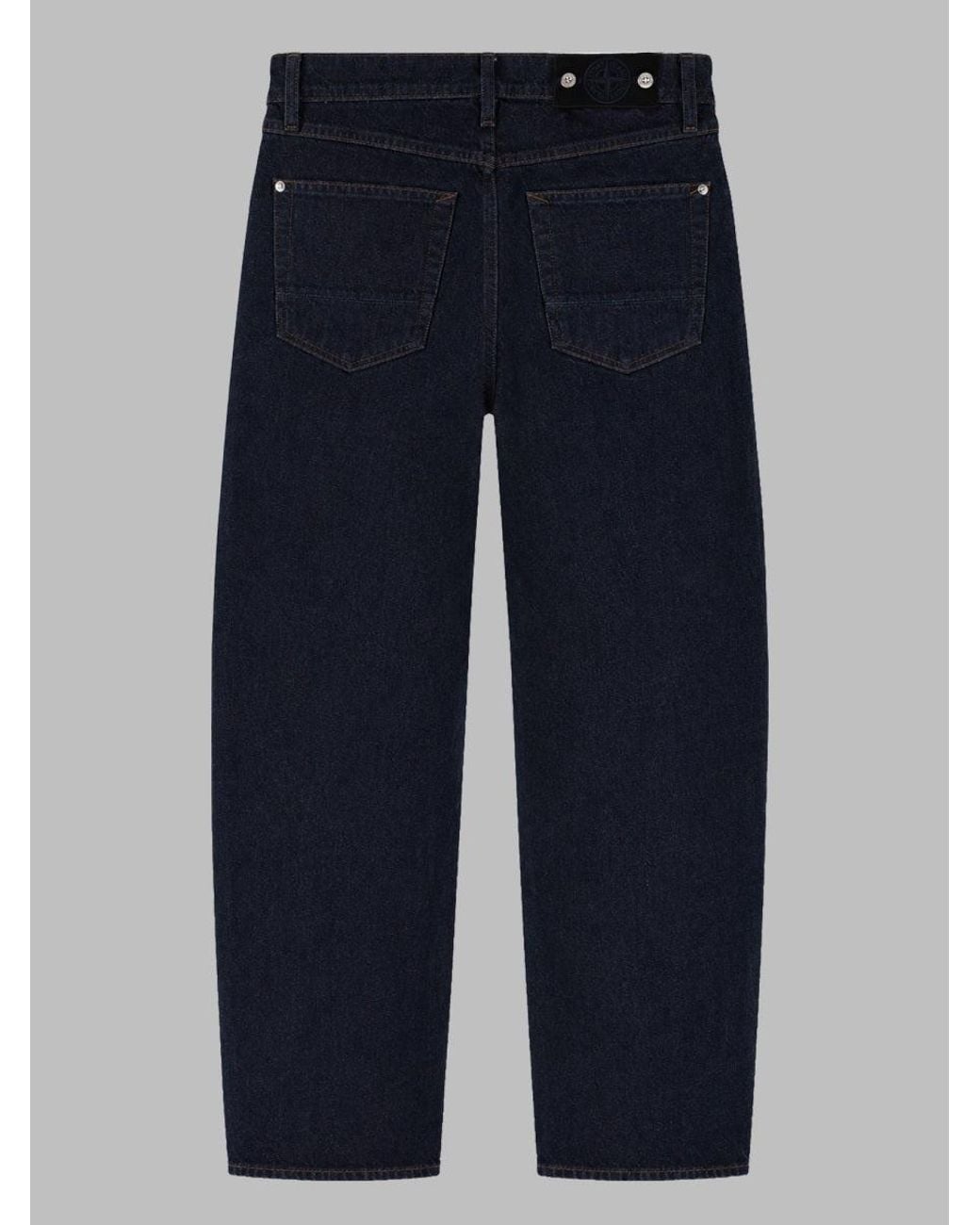 Stone Island Blue Straight-Leg Jeans for men