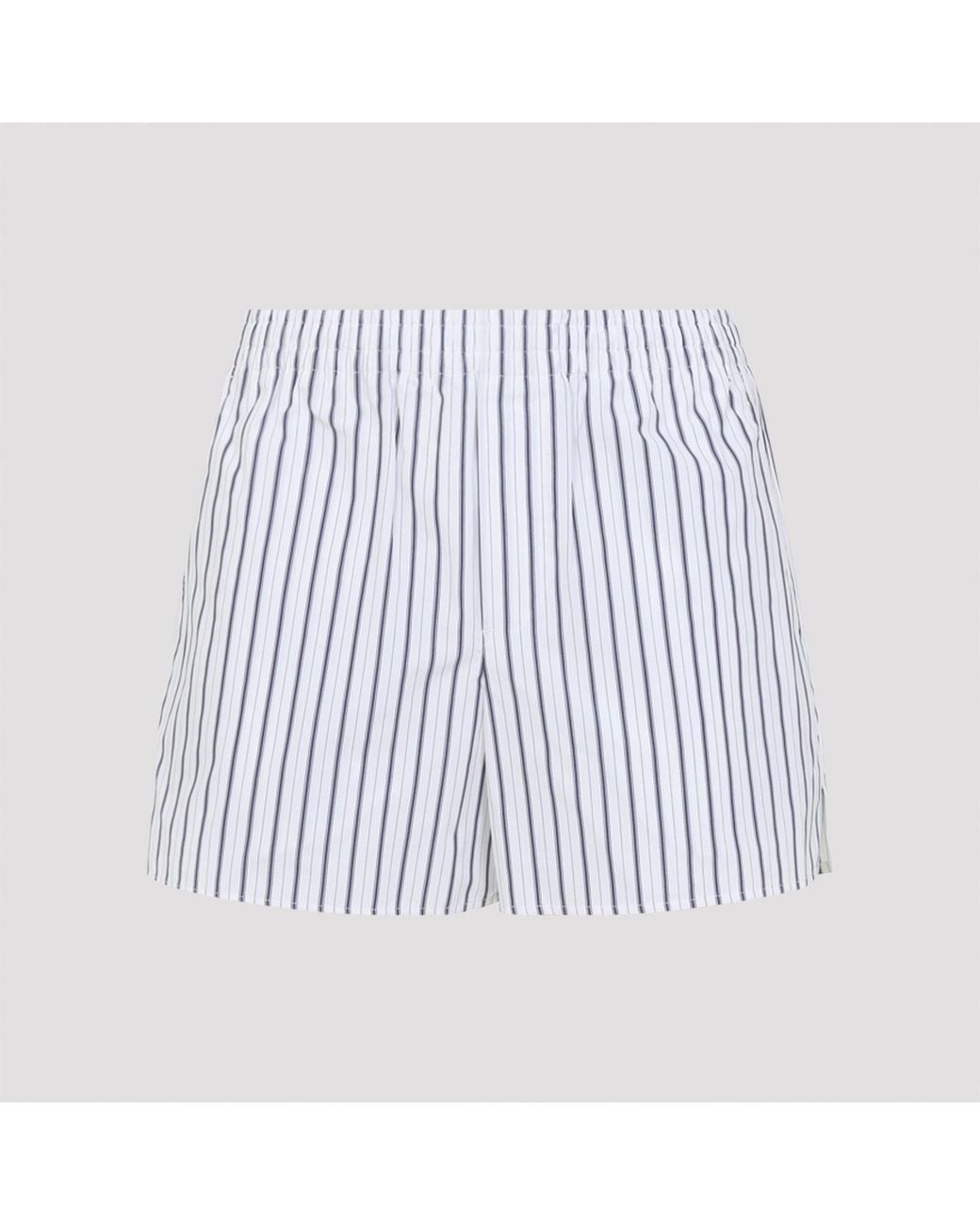 AMI Blue Elasticated Cotton Shorts for men