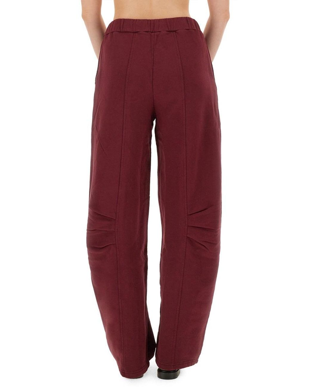 ROTATE BIRGER CHRISTENSEN Red Sports Pants "Terry Back