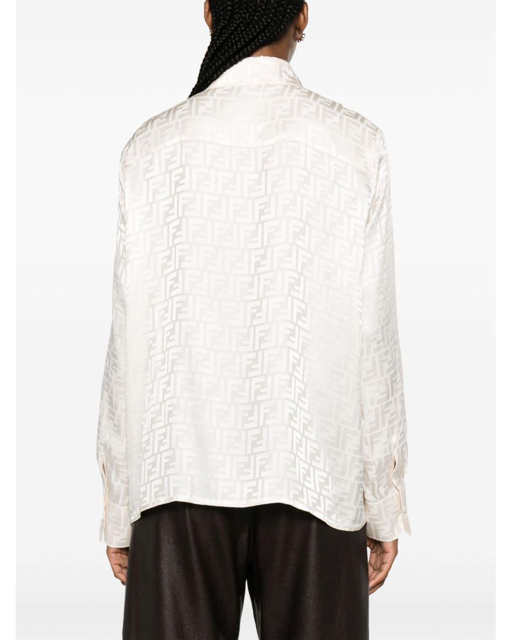 Fendi White Ff Silk Shirt
