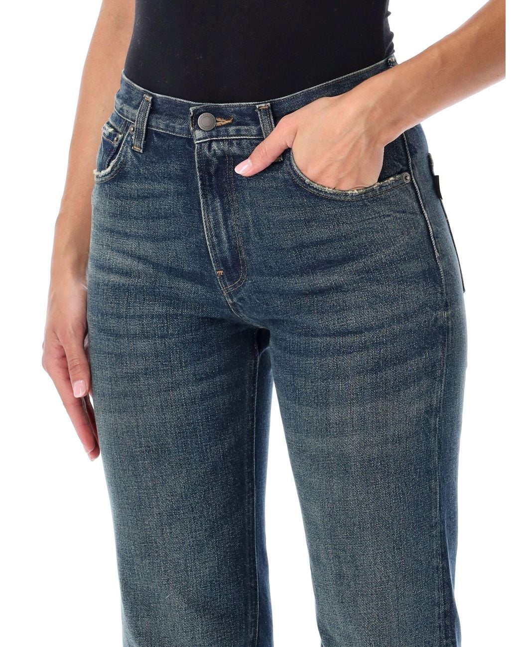 Haikure Blue High-Rise Flared Jeans