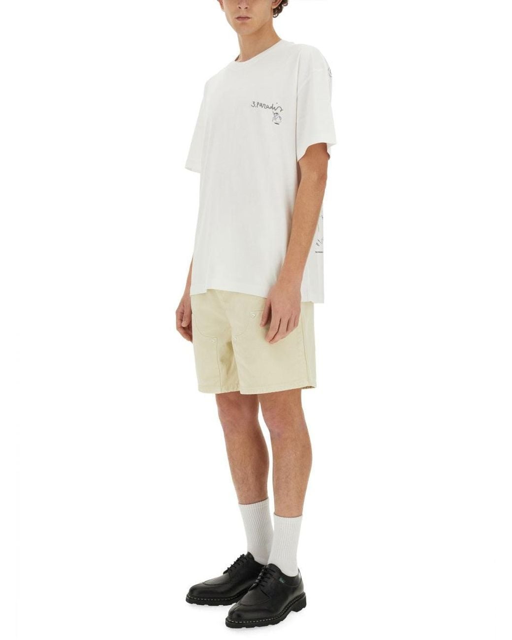 3.PARADIS White X Edgar Plans T Shirt for men