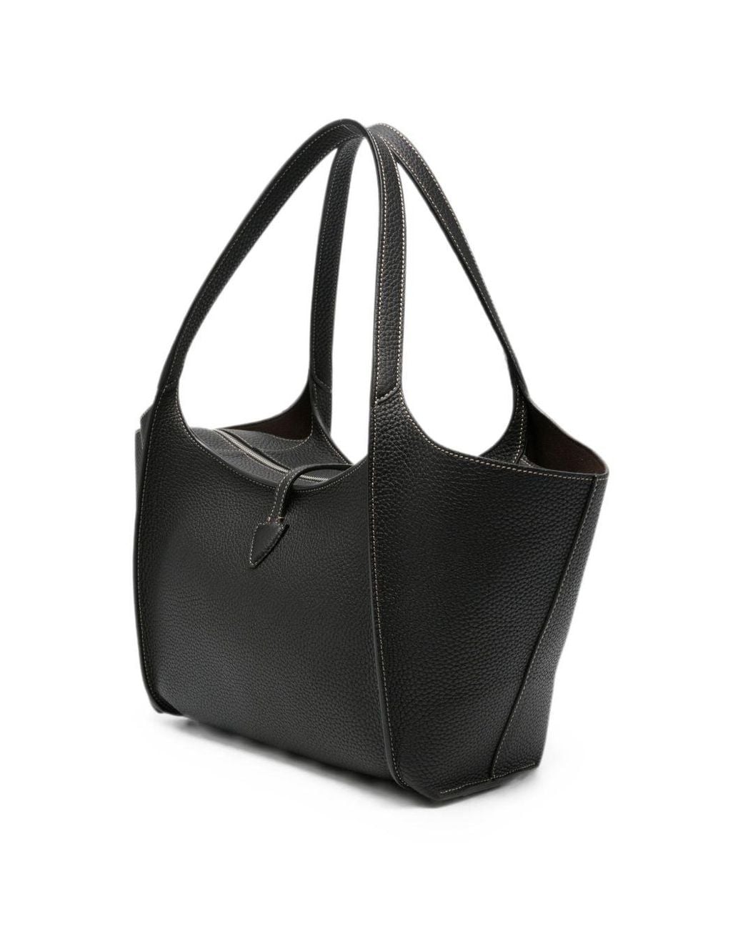 Tod's Black T Timeless Small Leather Shopping Bag