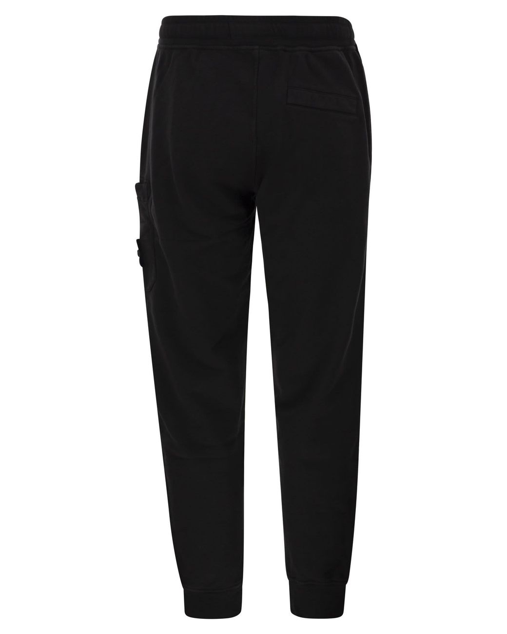 Stone Island Black Cotton Jogger Trousers With Cargo Pocket And Compass Badge