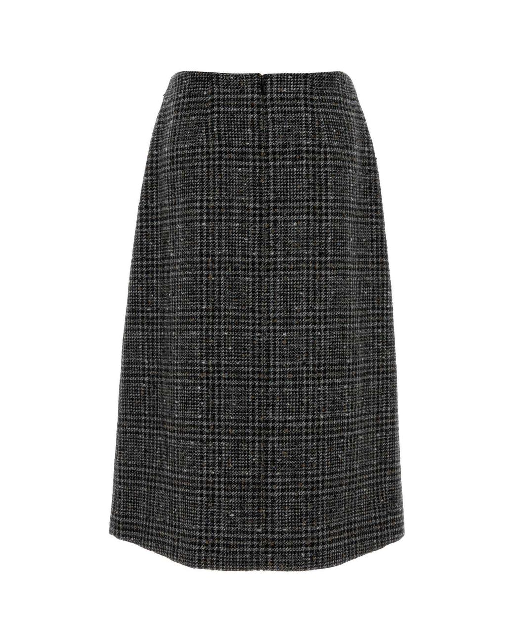 Fendi Black Embroidered Tweed Skirt