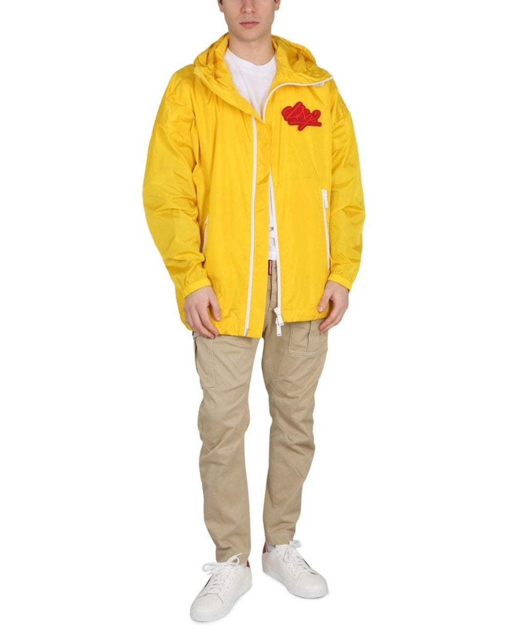 DSquared² Yellow Logo Patch Jacket for men