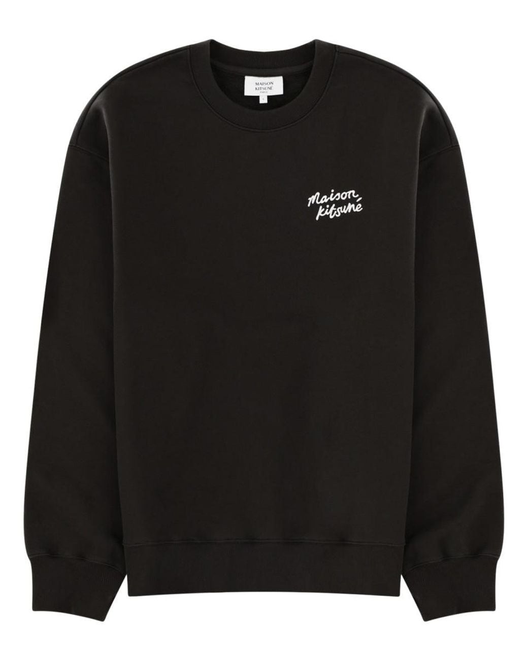 Maison Kitsuné Black Maison Kitsuné Logo Organic Cotton Sweatshirt