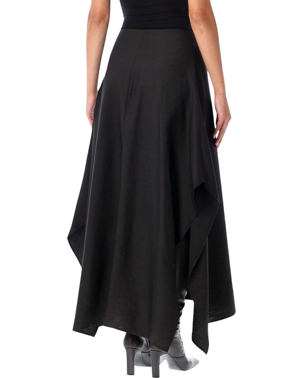 Studio Nicholson Black Draped Maxi Skirt