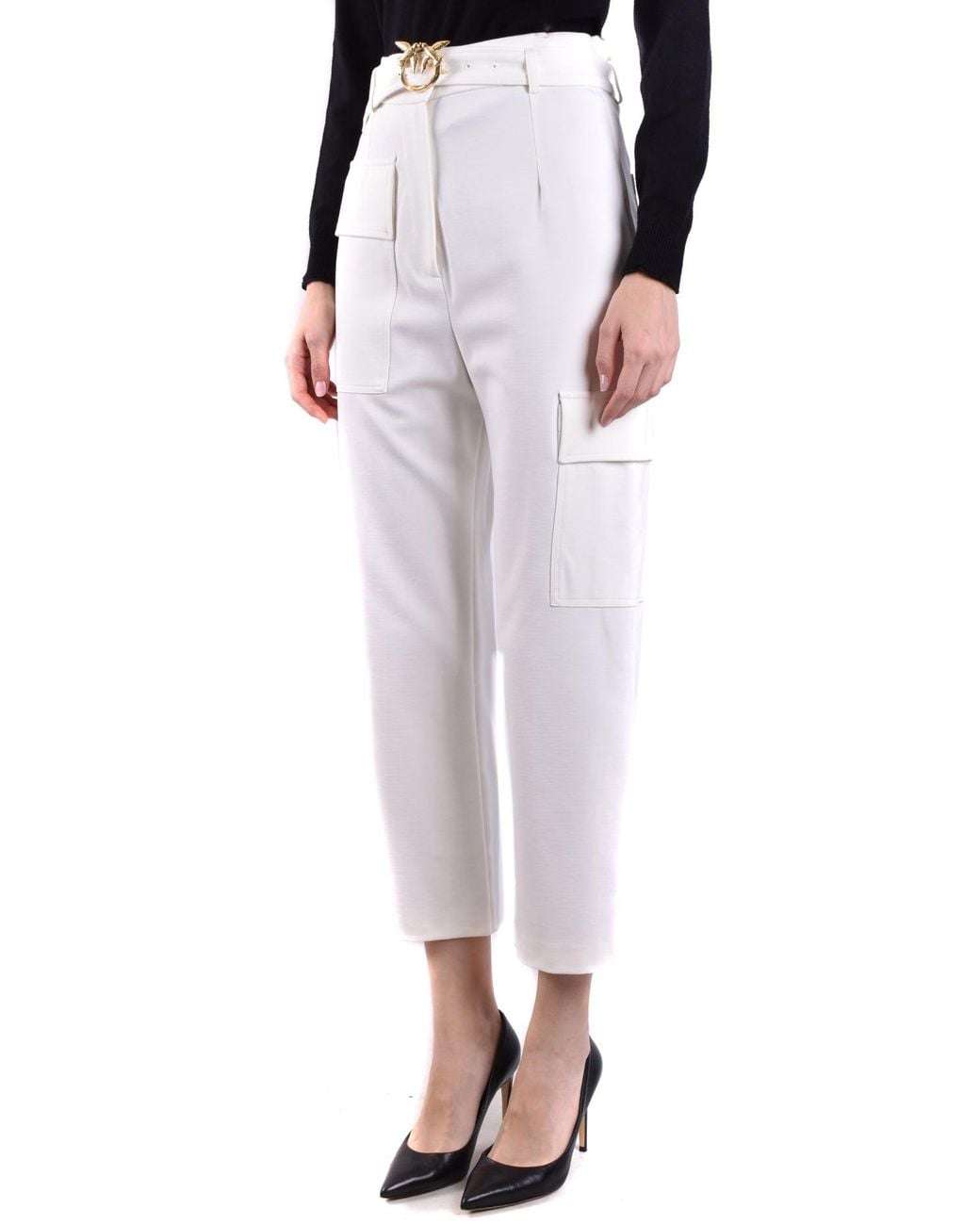 Pinko White Cropped Trousers