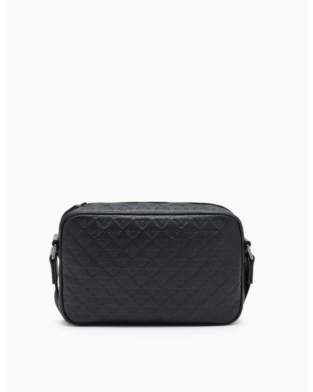 Emporio Armani Black Embossed Leather Eagle Bag