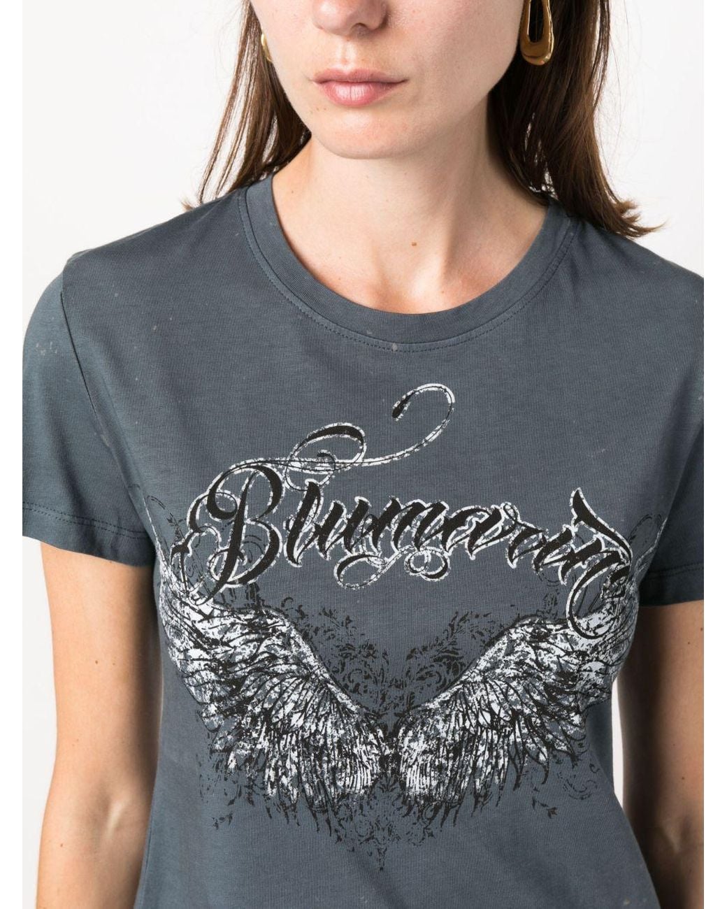 Blumarine Pink T Shirt M/C St.Logo for men