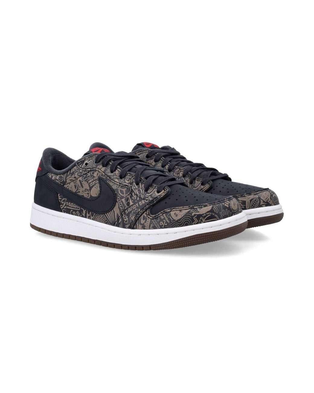 Nike Black Jordan Air Jordan 1 Low Og Laser-Graphic Premium Leather Sneakers for men