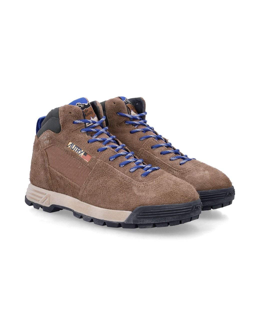 Autry Brown Mid-Top Hiking Sneakers for men