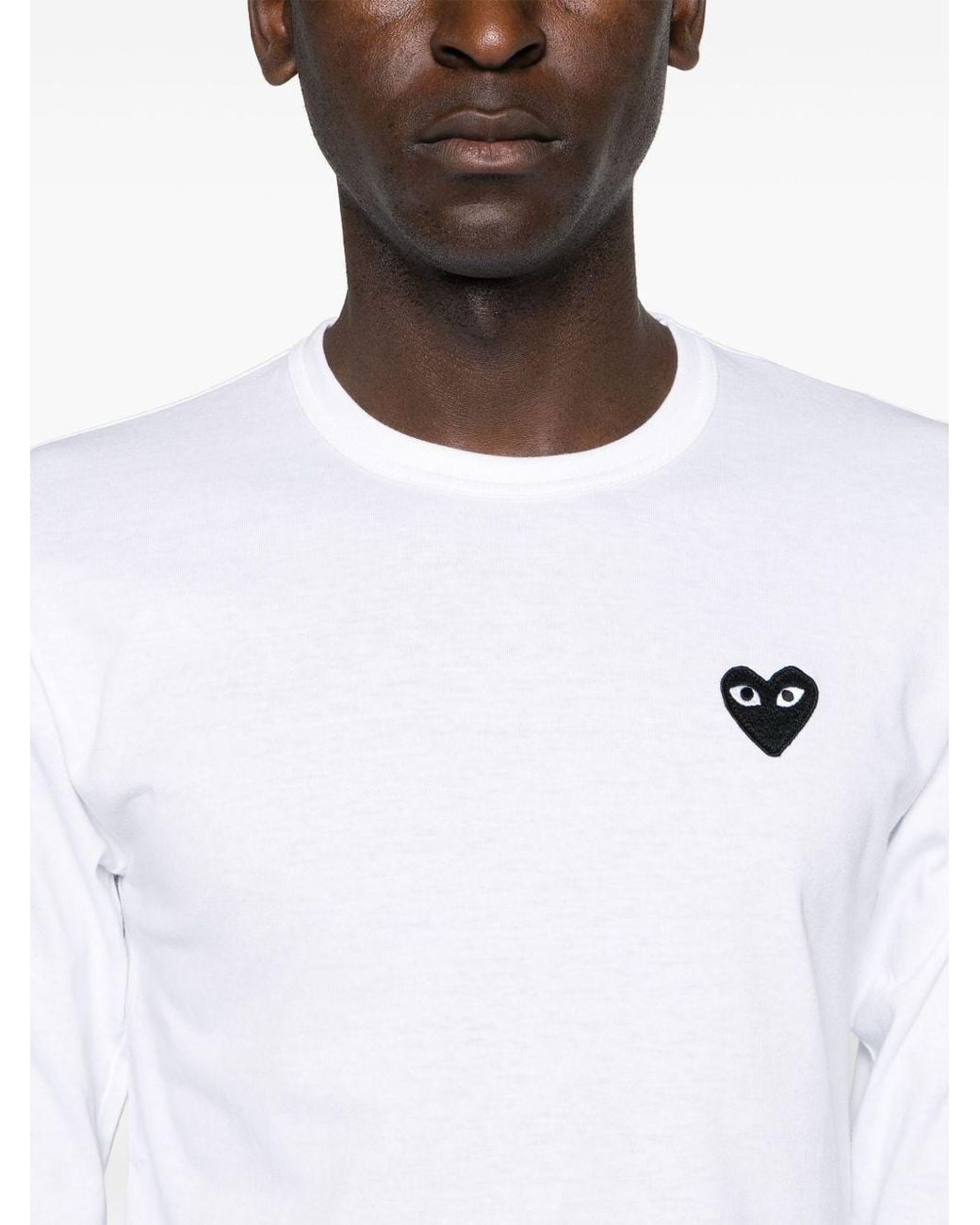 Comme des Garçons White Heart Cotton T Shirt