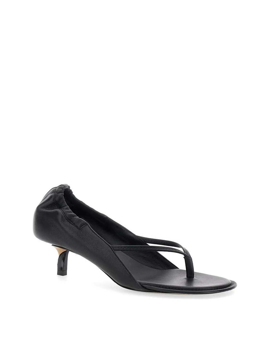 Jacquemus White Gathered Leather Sandals