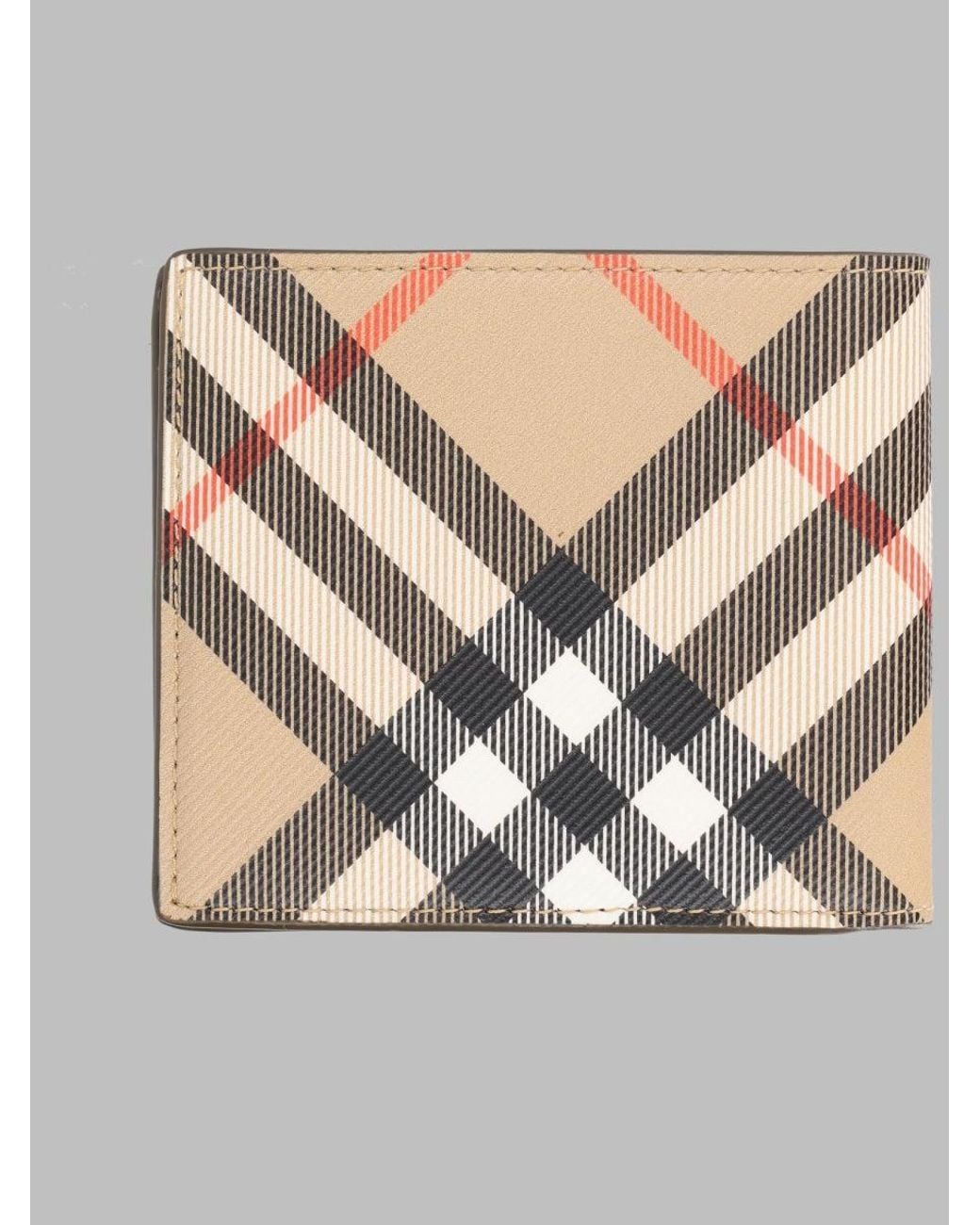 Burberry Gray Leather-Feel Wallet With Secure Closure for men