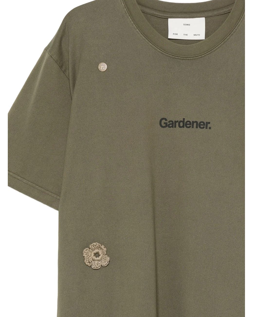 Song For The Mute Green Sftm X Birkenstock 'The Gardener' Crochet Flower T Shirt