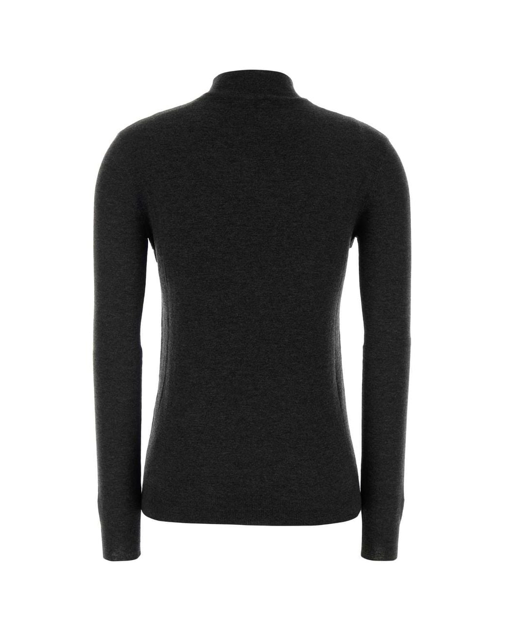 Jil Sander Black Charcoal Wool-Cashmere Blend Sweater