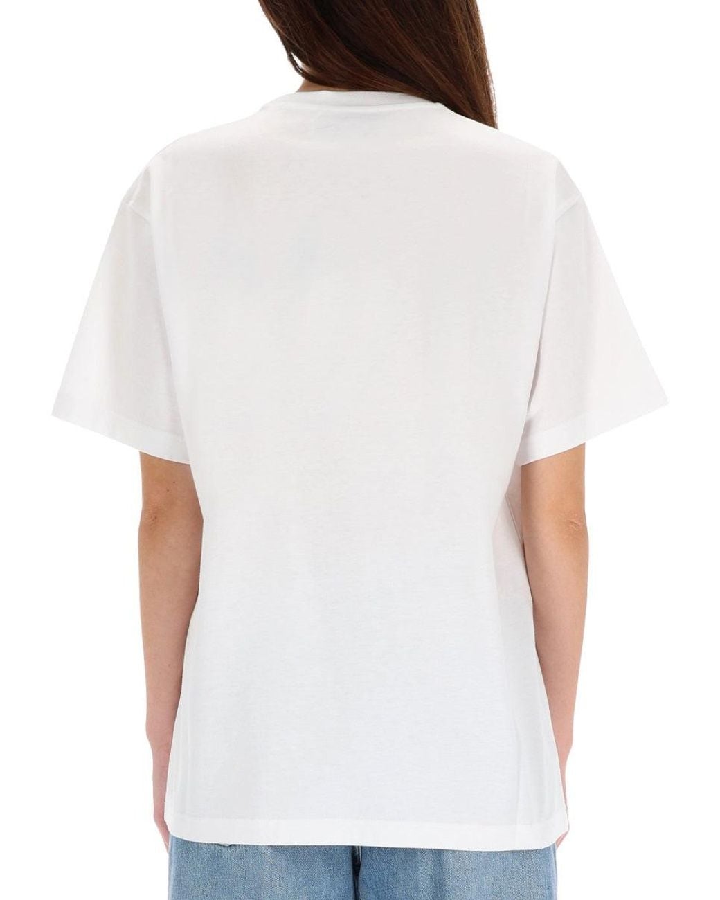 Gucci White T-Shirt With Logo Embroidery