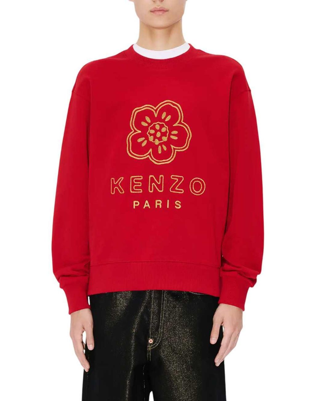 KENZO Besticktes Baumwoll-Sweatshirt mit "Boke Flower". in Red für Herren