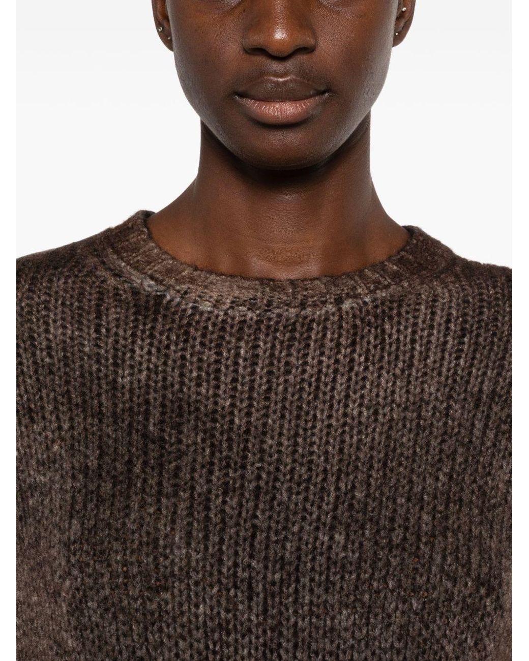 Avant Toi Brown Cashmere Crewneck Sweater