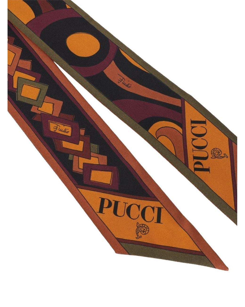 Emilio Pucci White Printed Silk Foulard