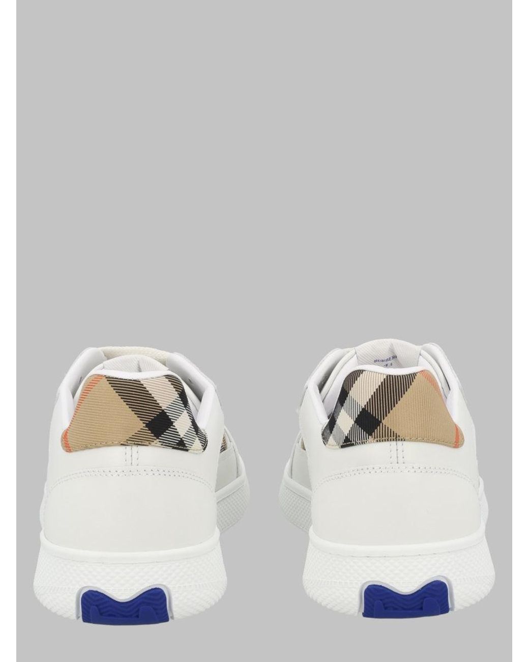 Burberry White Low-Top Leather Sneakers