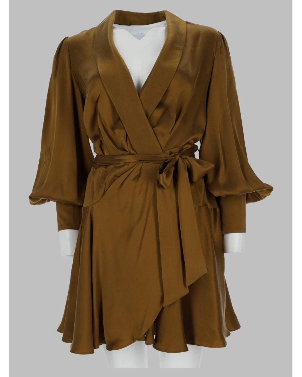 Zimmermann Green Silk Wrap Mini Dress