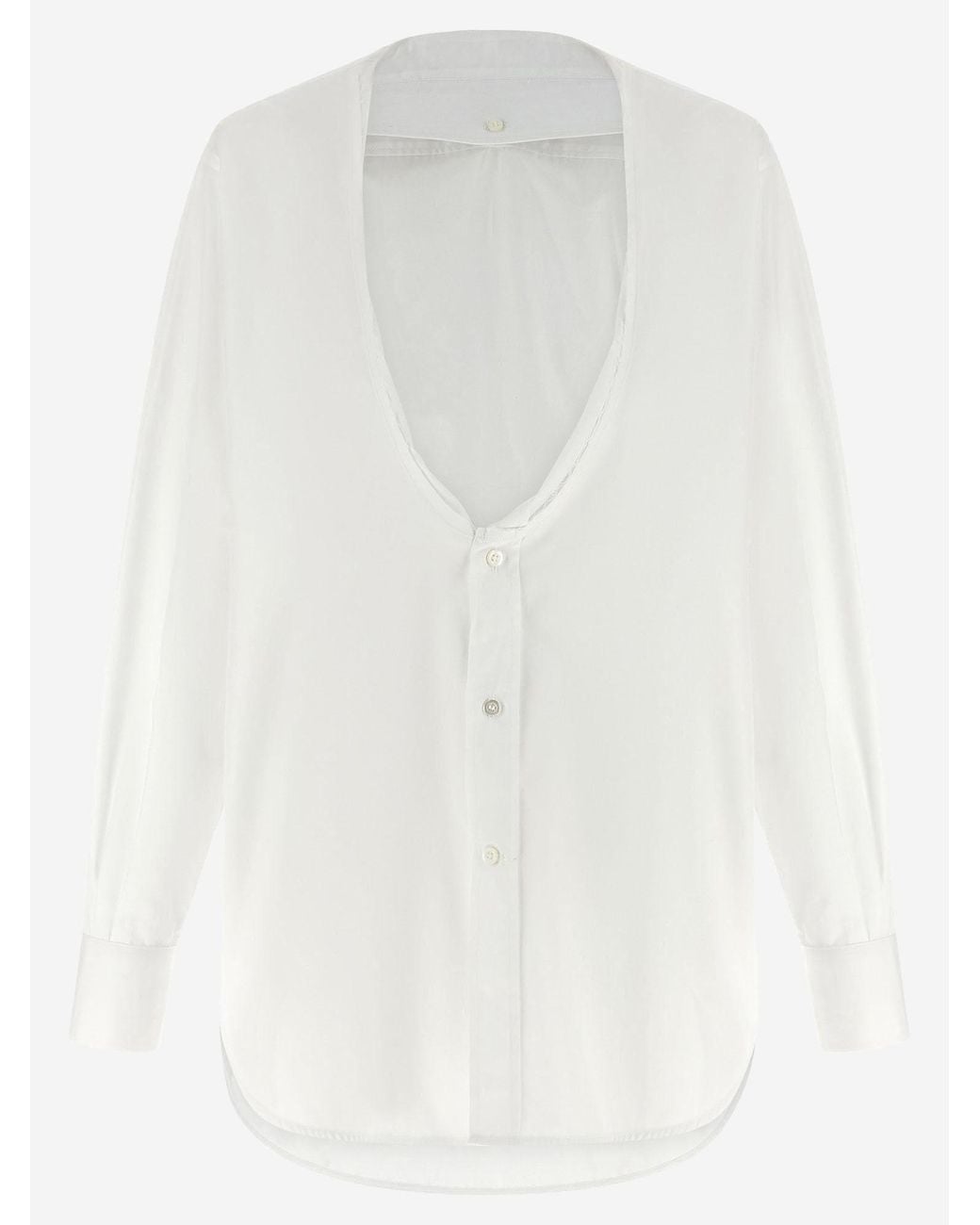 Maison Margiela White Cotton Shirt With Tucked