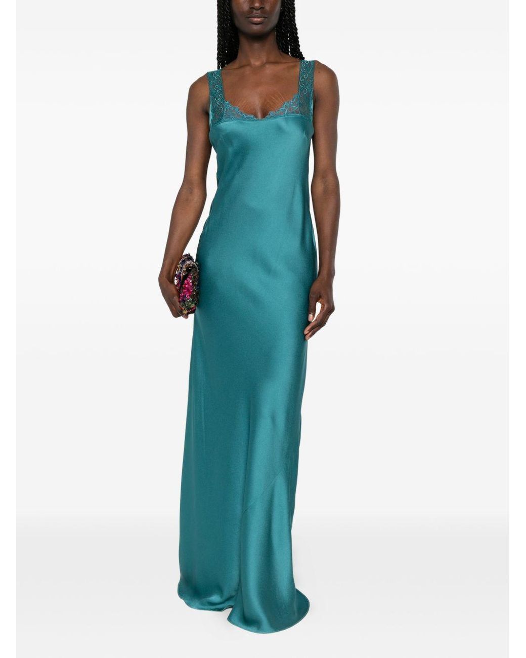 Forte_forte Blue Lace Detail Long Dress
