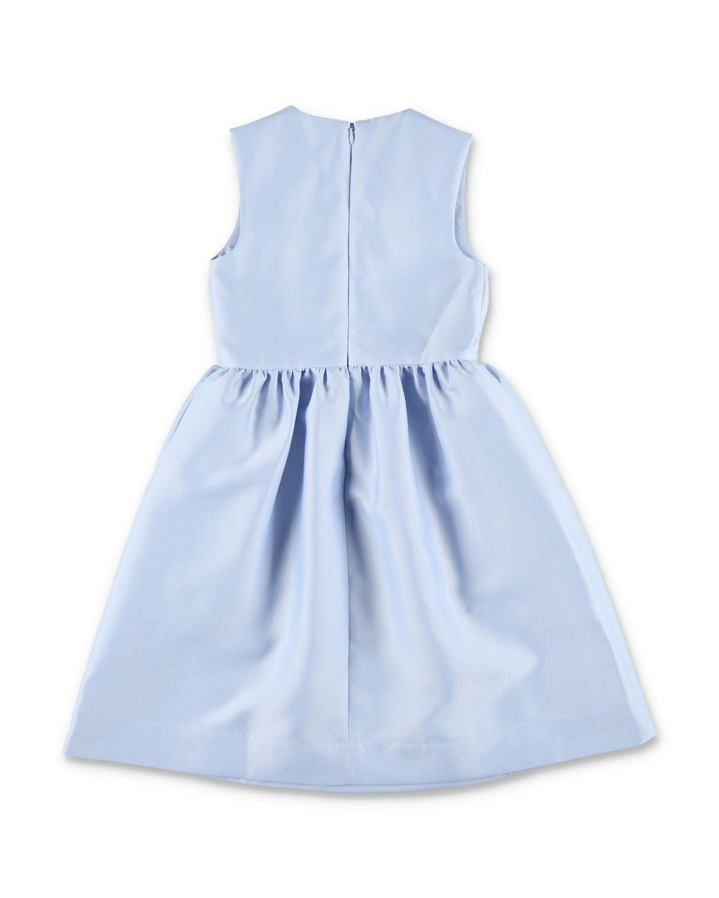 Self-Portrait Blue Floral Sequin Taffeta Dress For Girls With Fitted Bodice And Fluted Skirt