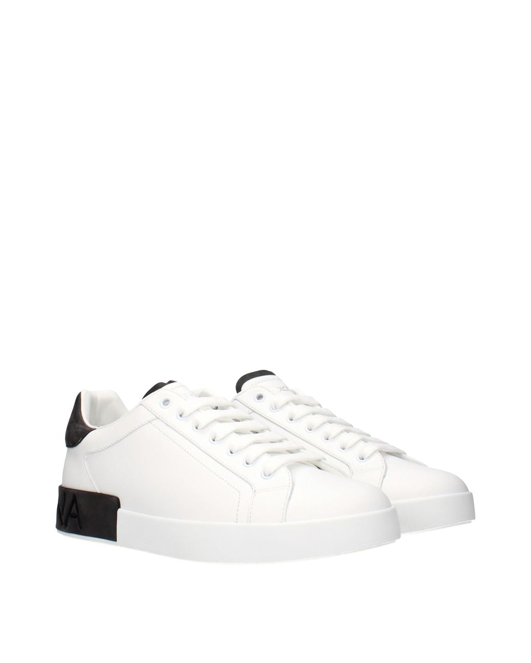 Dolce & Gabbana White Dolce&Gabbana Portofino Sneakers/ Leather for men