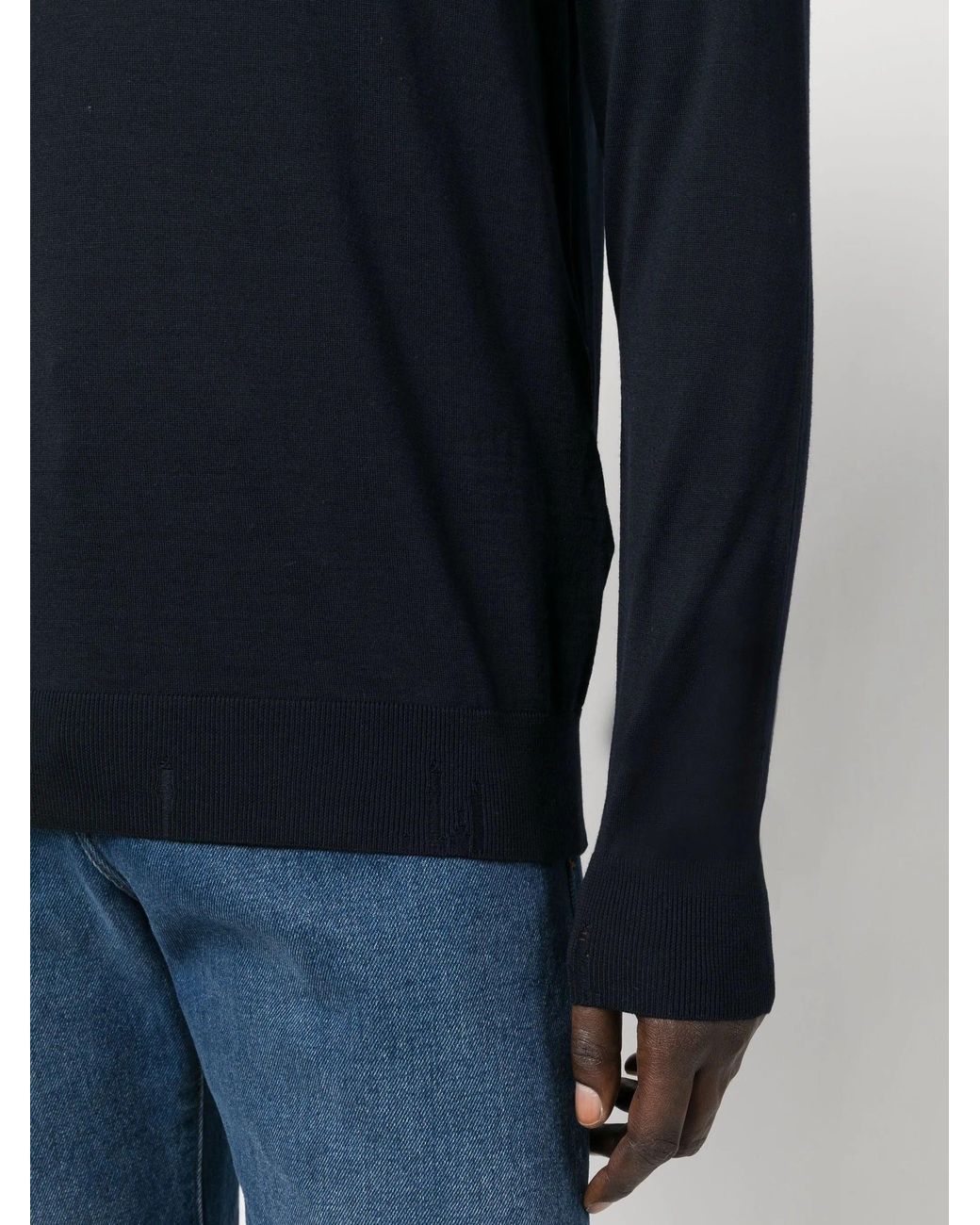 Golden Goose Deluxe Brand Blue Golden M's Regular Knit Crew Neck Light Wool Merino