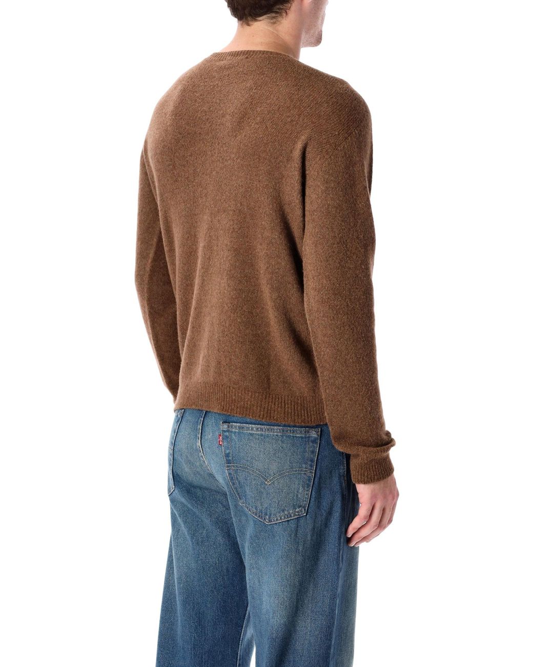 Roberto Collina Brown Fw26 Textured Crewneck Sweater for men