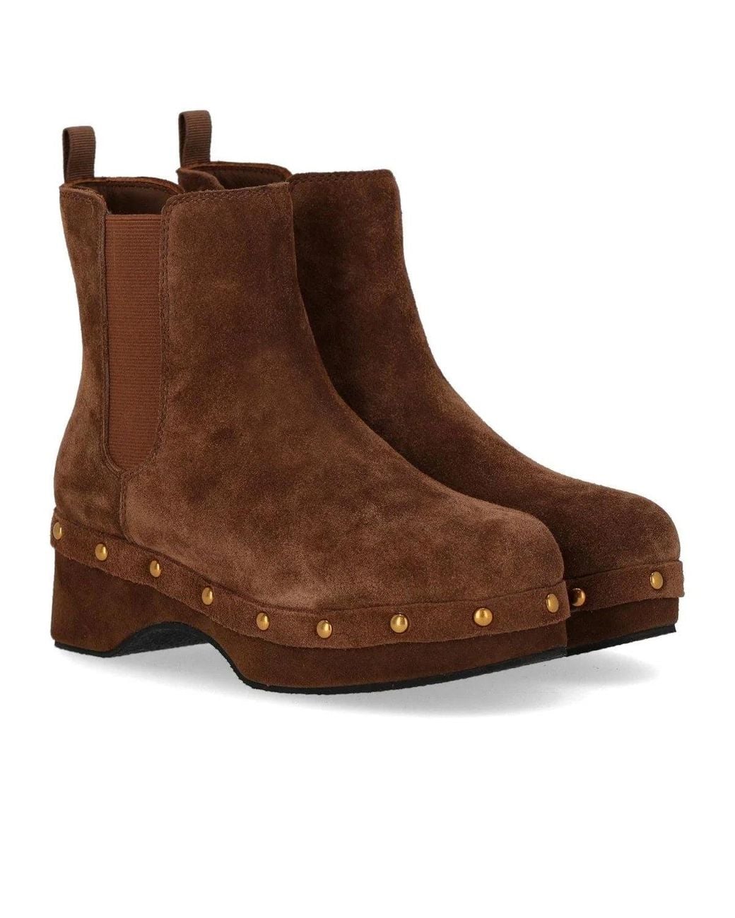 MISS OLIVIA Brown Patty Heeled Ankle Boot