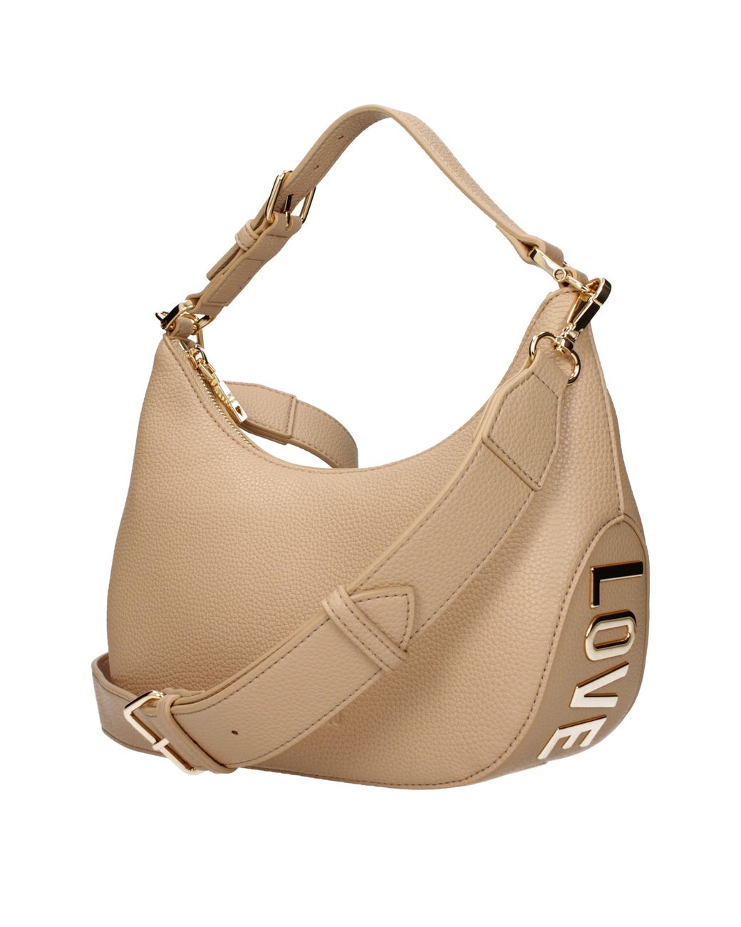 Love Moschino Natural Shoulder Bags Polyurethane/Sand