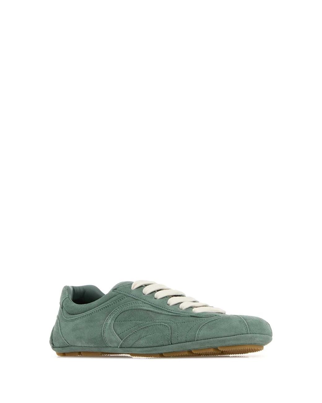 Prada Green Suede Sneakers