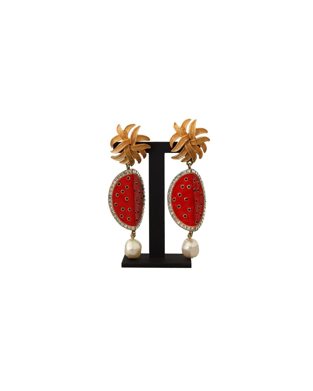 Boucles d'oreilles pendantes à clip en cristal de melon de fruits dorés  Dolce & Gabbana en coloris Noir | Lyst