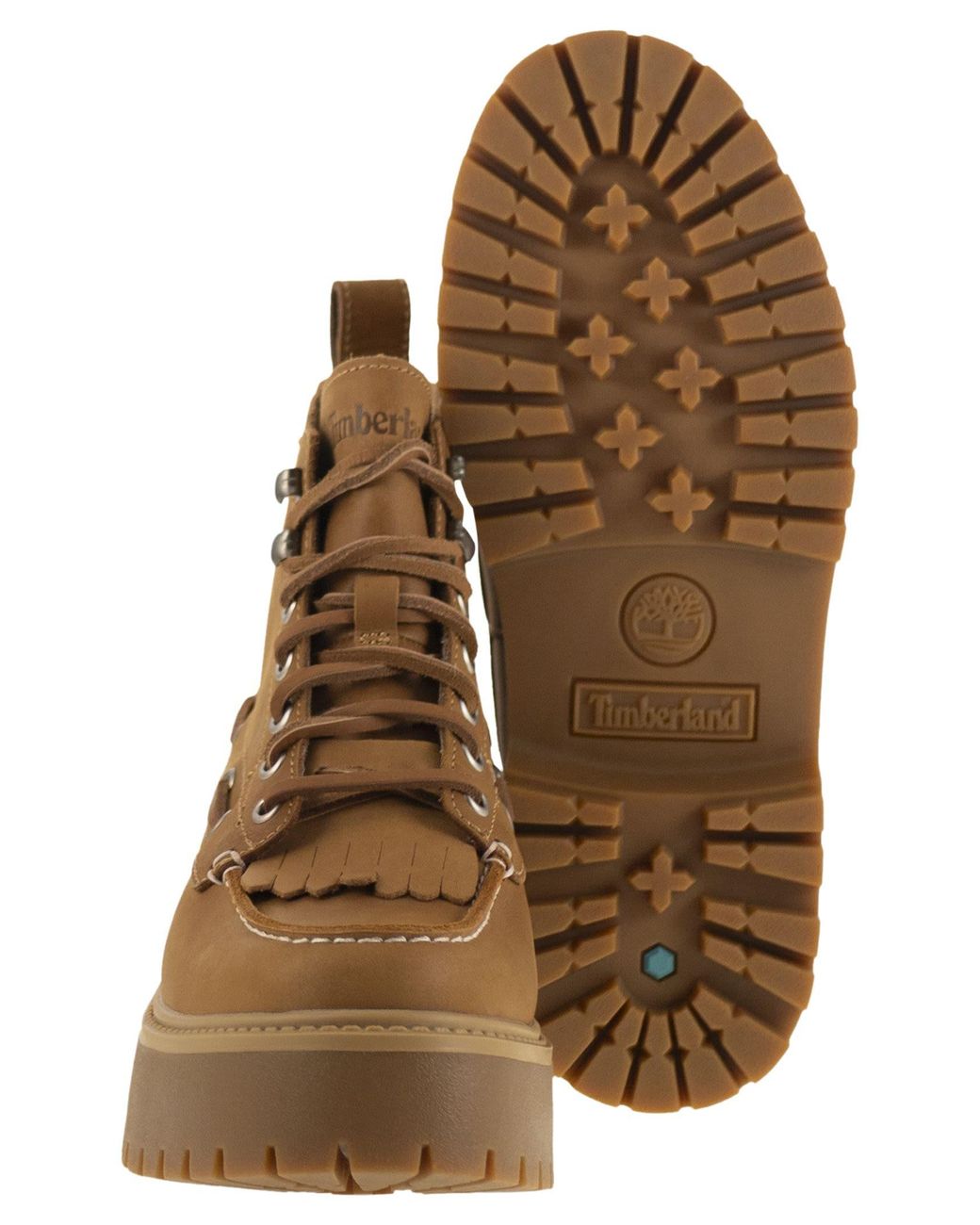 Timberland Stone Street Fringed Boot Met Platform in het Brown