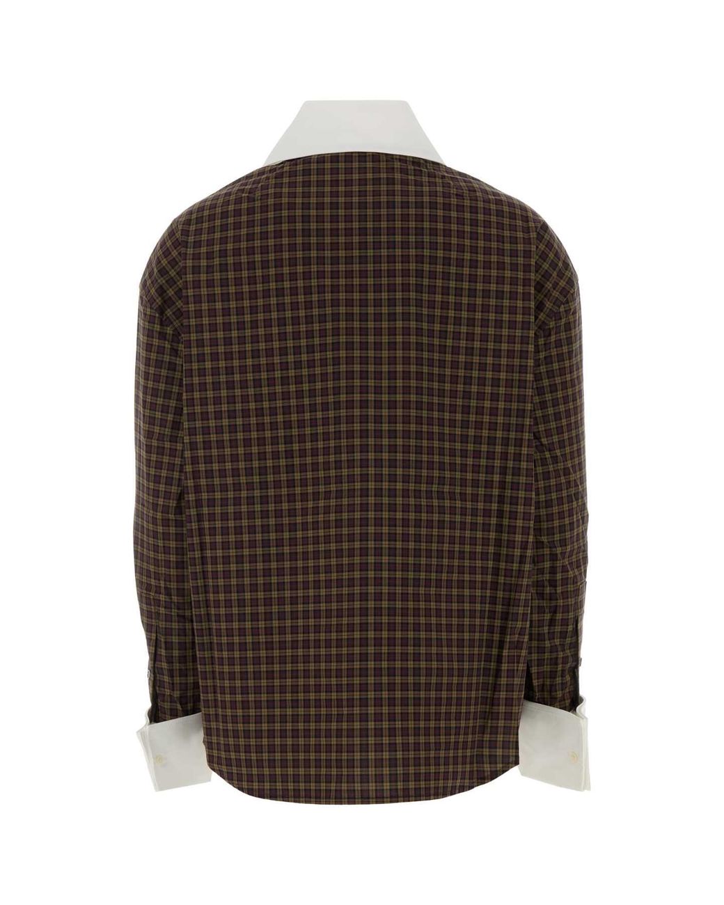 Marni Brown Embroidered Poplin Oversized Shirt