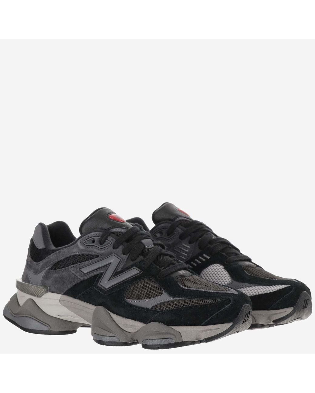 New Balance Black Sneakers 9060-Pigskin Pigskin/Mesh Trainers