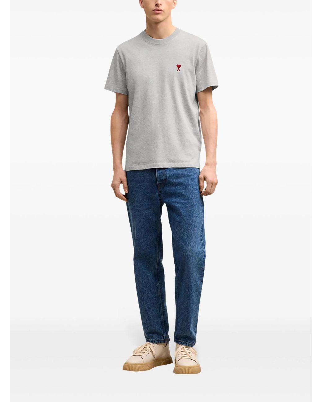 AMI White De Coeur Rouge T-Shirt