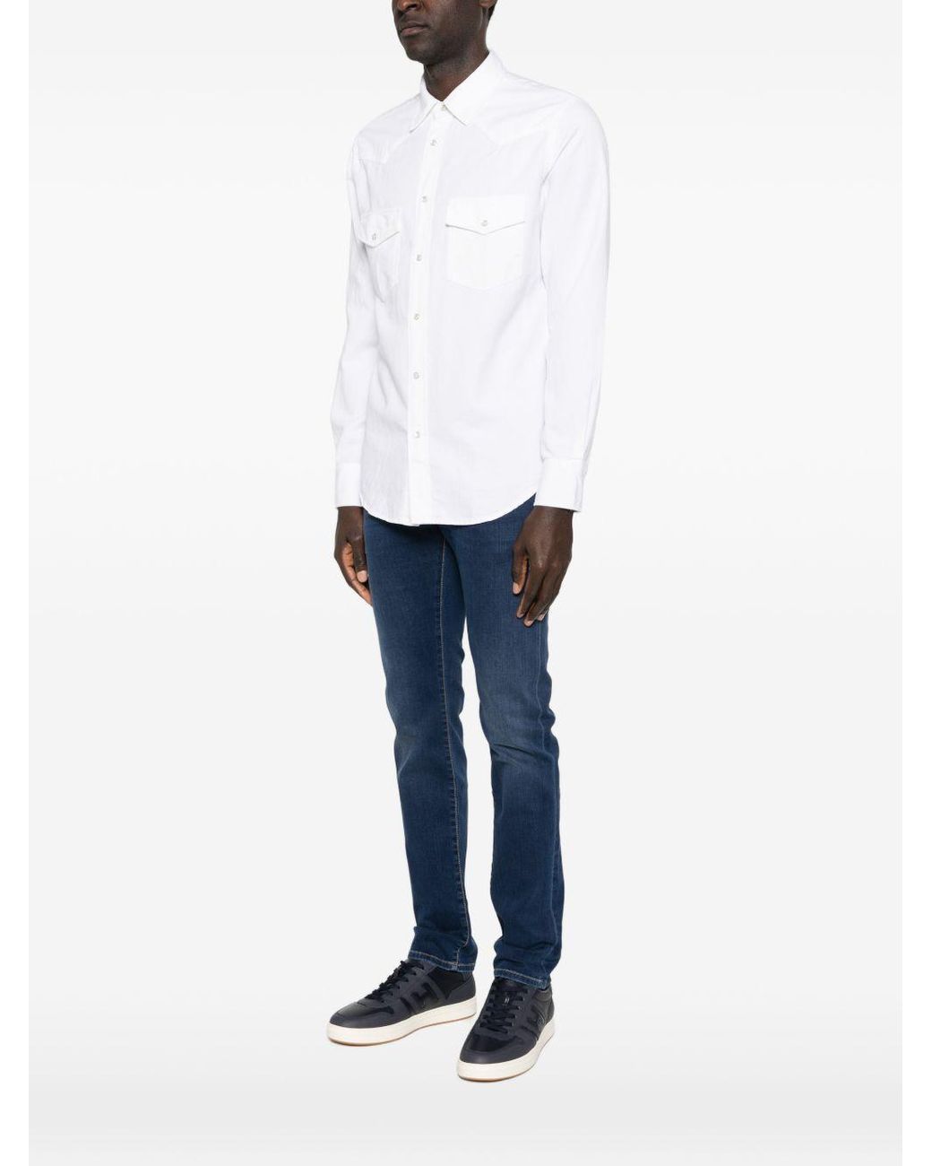Jacob Cohen White Cotton Blend Shirt for men