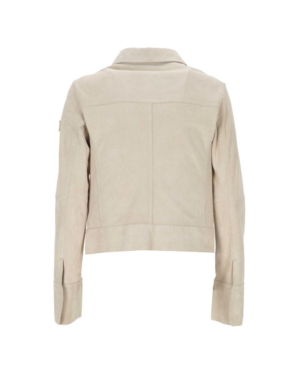 Peuterey White Lya Suede Leather Jacket