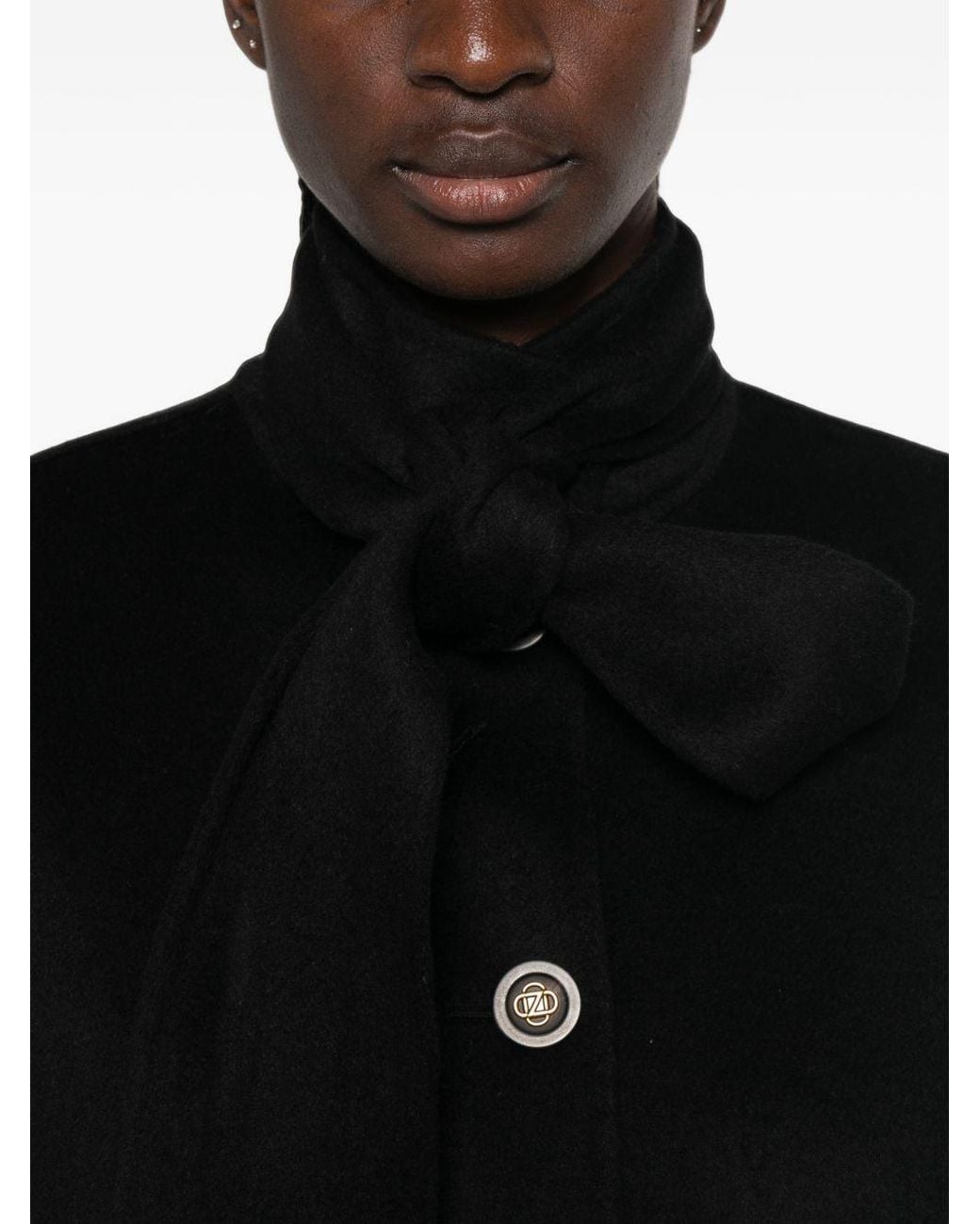 Zimmermann Black Valiant Wool Blend Coat