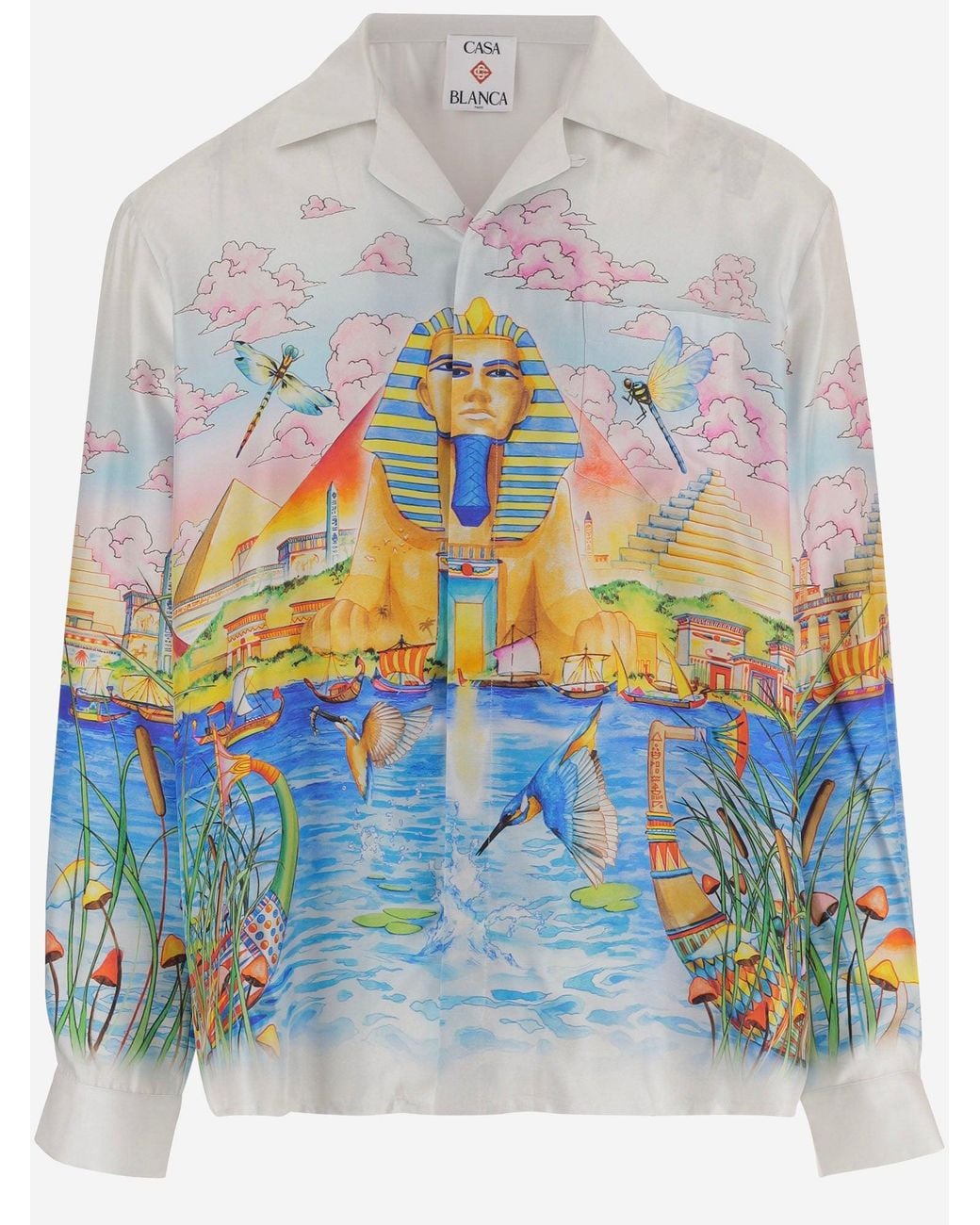 Casablanca Gray Printed Silk Shirt