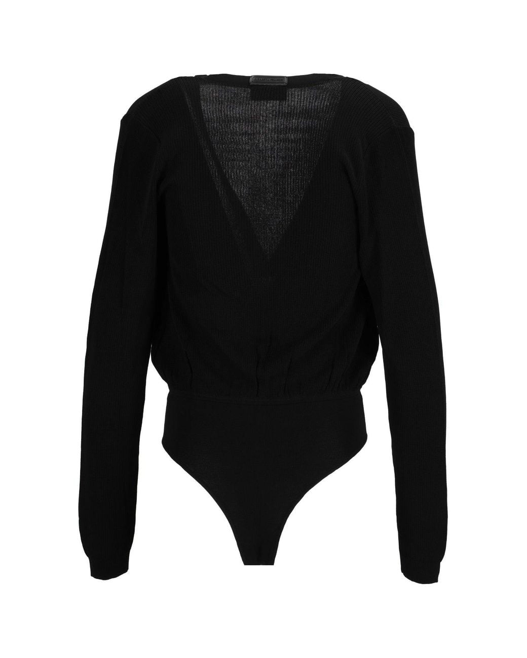 Elisabetta Franchi Black V-Neck Wrap-Style Bodysuit